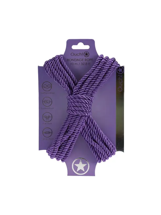 CORDA DE POLIÉSTER PARA BONDAGE 32.8 FT /10 M ROXO OUCH!
