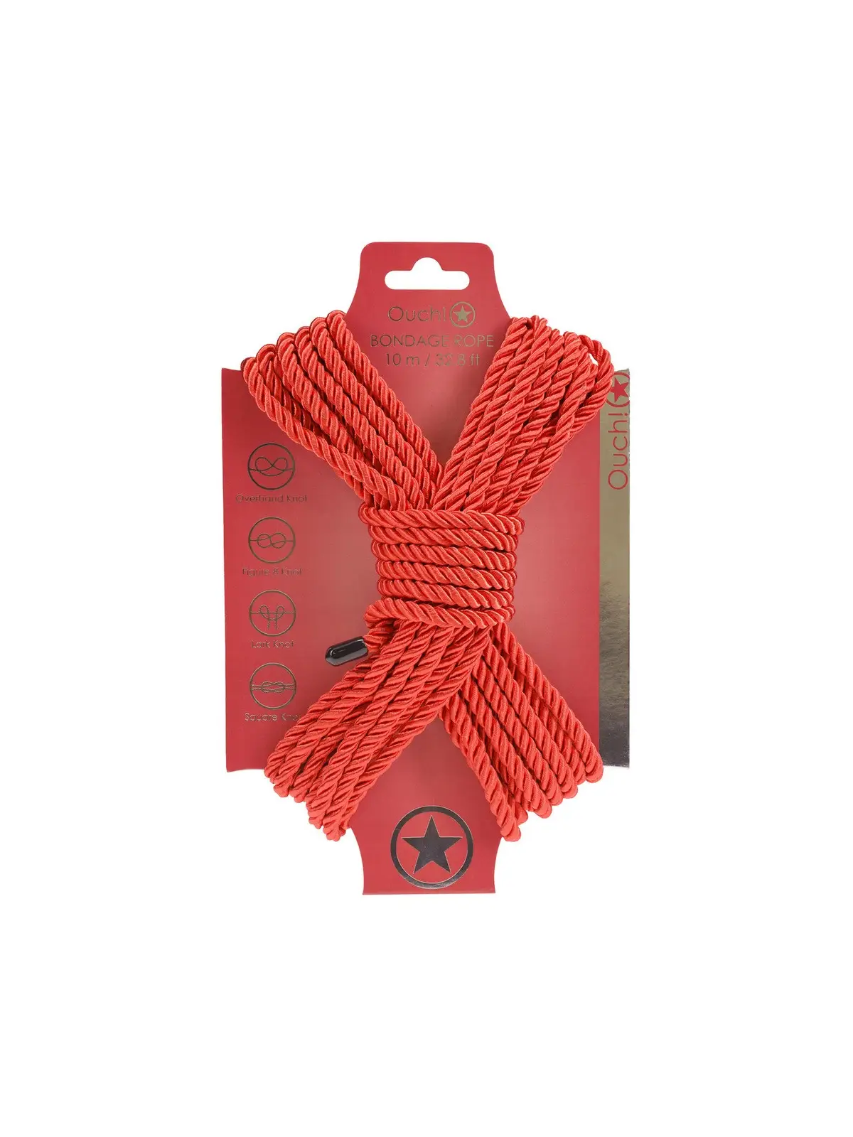 CORDA DE POLIÉSTER PARA BONDAGE 32.8 FT /10 M VERMELHO OUCH!