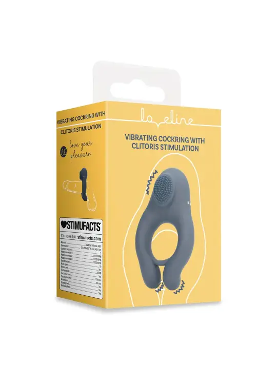 ANEL VIBRATÓRIO COM ESTIMULAÇÃO CLITORIANA AZUL ÍNDIGO LOVELINE