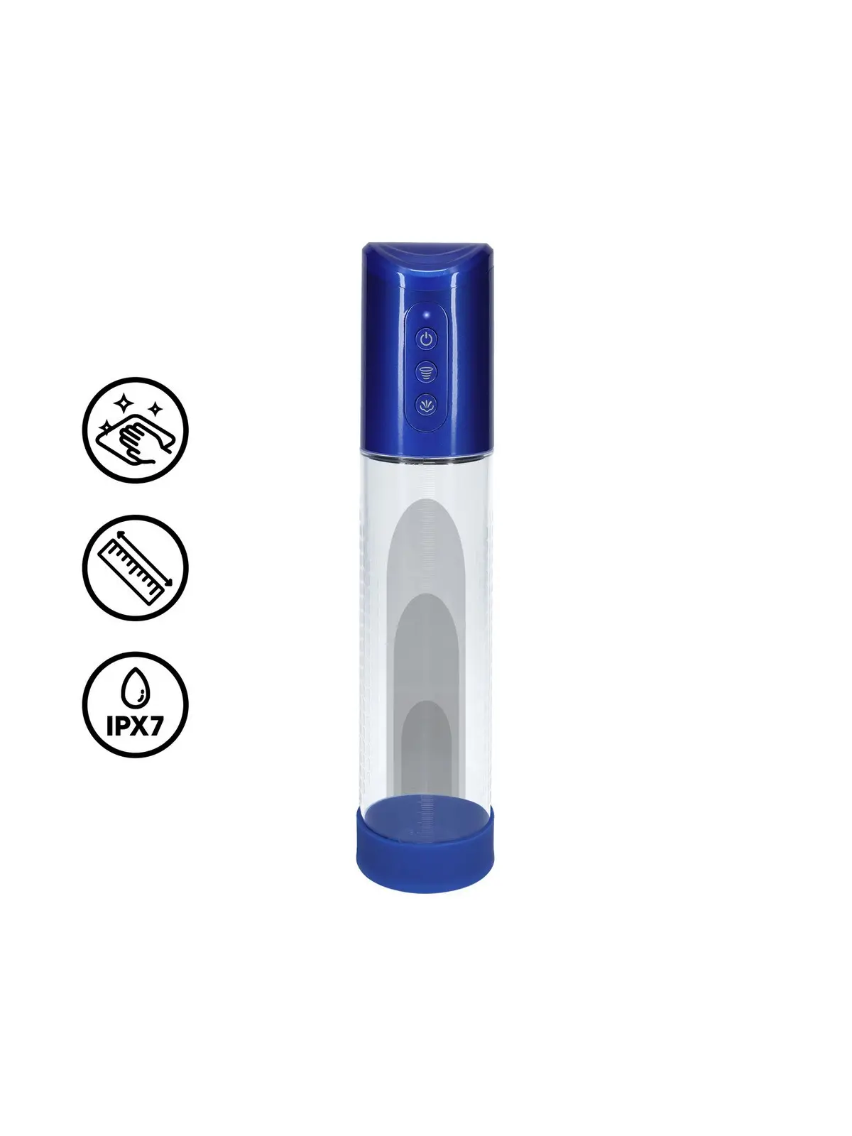 BOMBA RECARREGÁVEL PARA O PÉNIS HYPERPUMP METALLIC BLUE PUMPED 