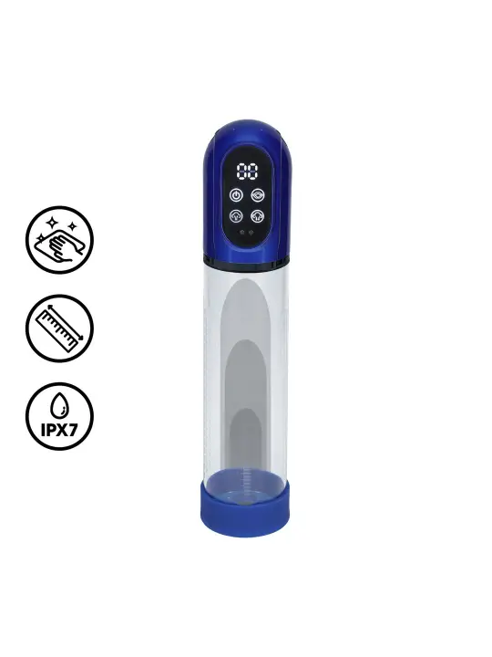 BOMBA PARA O PÉNIS AUTOMÁTICA E MASTURBADOR ENGAGE METALLIC BLUE PUMPED