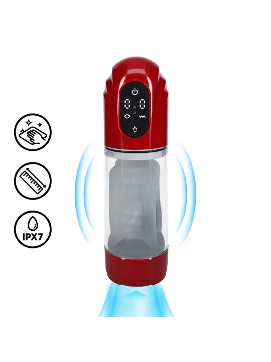 BOMBA MASTURBADORA AUTOMÁTICA TECHNOTHRUST METALLIC RED PUMPED 