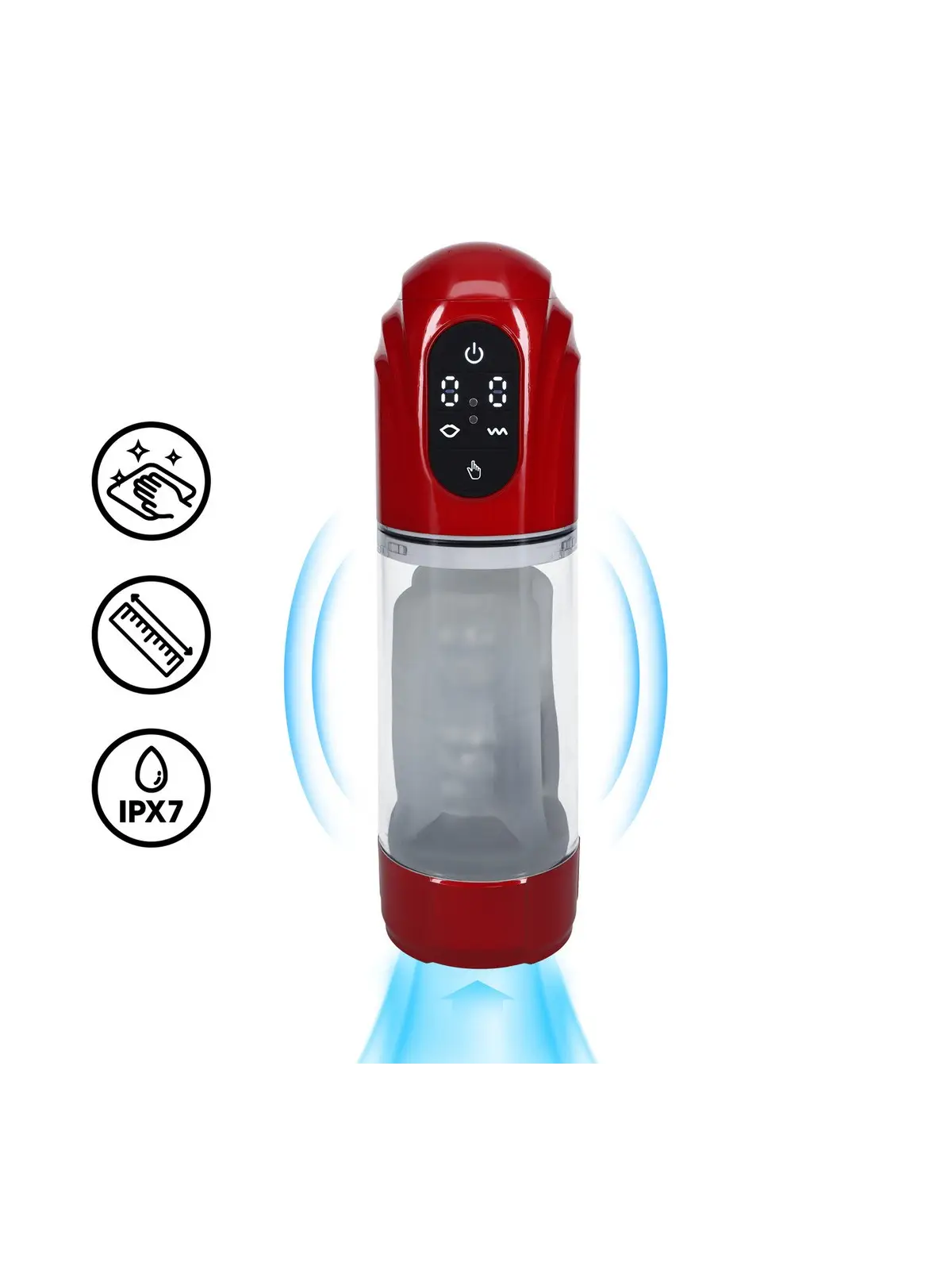 BOMBA MASTURBADORA AUTOMÁTICA TECHNOTHRUST METALLIC RED PUMPED 