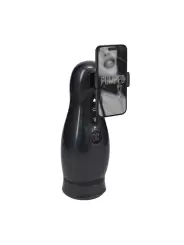 MASTURBADOR VIBRATÓRIO COM SUCÇÃO E SUPORTE DE TELEFONE VIRTUO GUN METAL PUMPED 