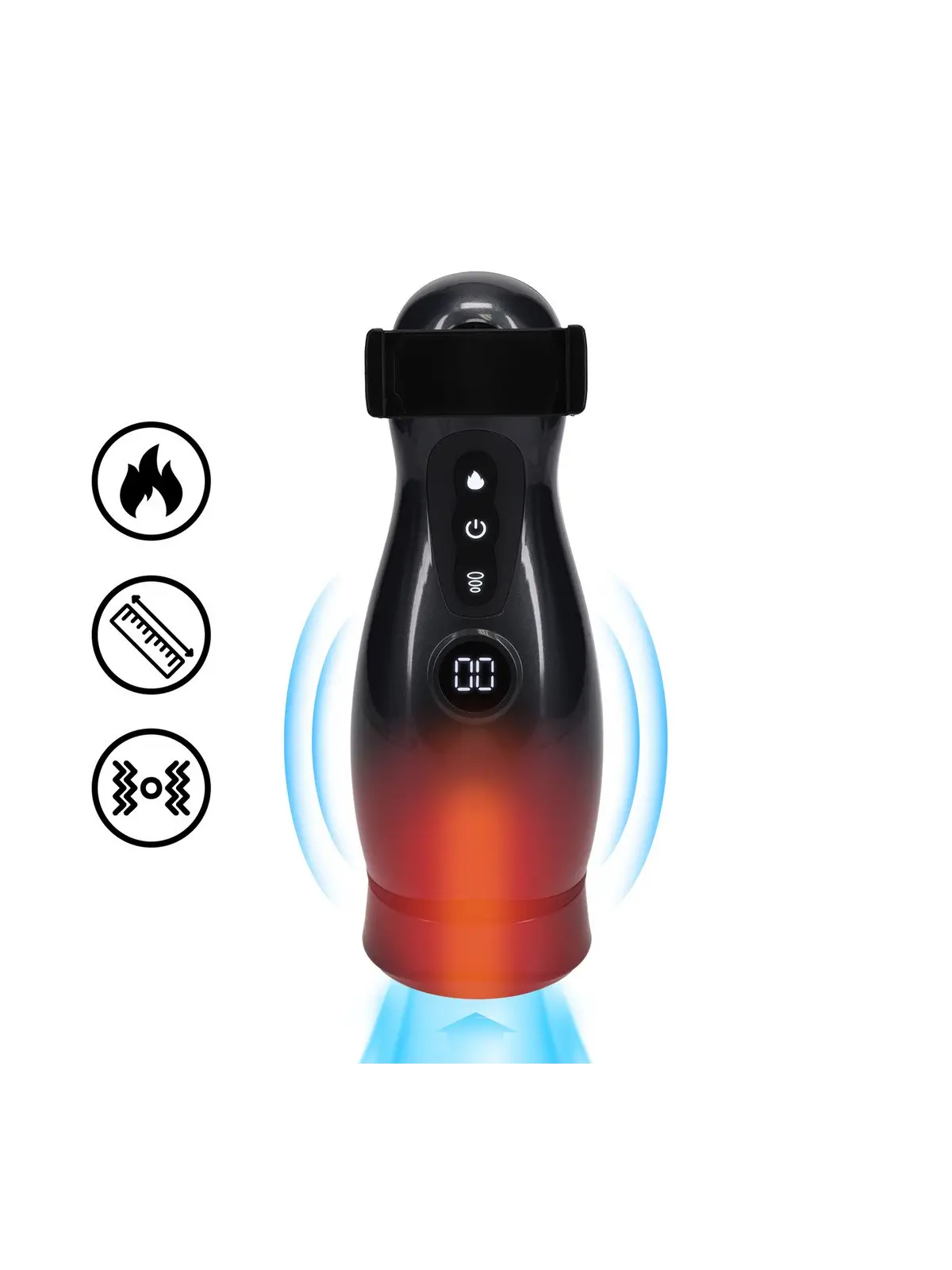 MASTURBADOR VIBRATÓRIO COM SUCÇÃO E SUPORTE DE TELEFONE VIRTUO GUN METAL PUMPED 