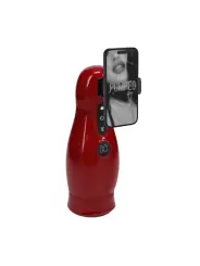 MASTURBADOR VIBRATÓRIO COM SUCÇÃO E SUPORTE DE TELEFONE VIRTUO METALLIC RED PUMPED 