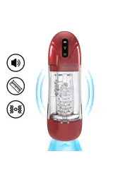 BOMBA DE MASTURBAÇÃO COM SUCÇÃO E VIBRAÇÃO SONICPULL MULTIMEDIA ENHANCED METALLIC RED PUMPED