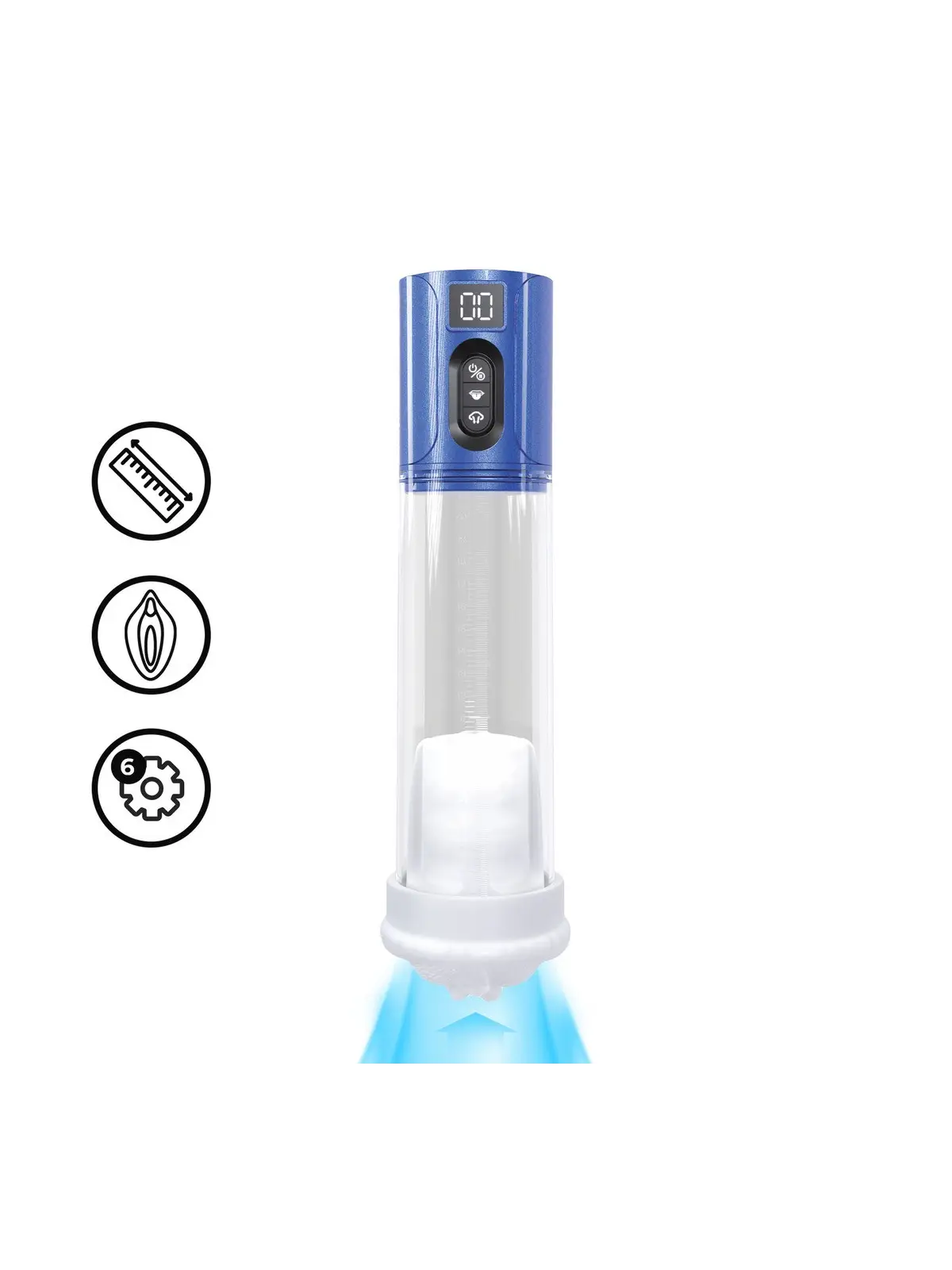 BOMBA MASTURBADORA COM SUCÇÃO MAXLIFT METALLIC BLUE PUMPED 