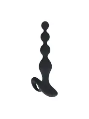 PLUG ANAL VIBRATÓRIO DE SILICONE COM PÉROLAS E COMANDO REMOTO PRETO LEVELZ