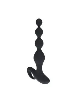 PLUG ANAL VIBRATÓRIO DE SILICONE COM PÉROLAS E COMANDO REMOTO PRETO LEVELZ