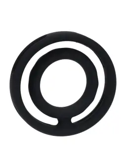 ANEL PARA O PÉNIS E TESTÍCULOS CLÁSSICO EM SILICONE COM ESTRIAS PRETO LEVELZ 