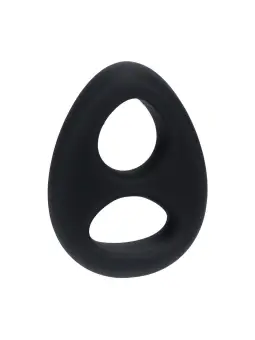 ANEL DUPLO PARA O PÉNIS E TESTÍCULOS EM SILICONE LÍQUIDO PRETO LEVELZ