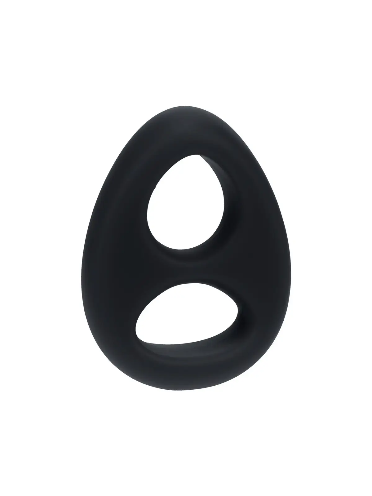 ANEL DUPLO PARA O PÉNIS E TESTÍCULOS EM SILICONE LÍQUIDO PRETO LEVELZ