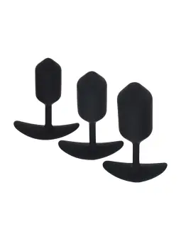 CONJUNTO DE 3 PLUGS ANAIS EM SILICONE COM PESO PRETO LEVELZ 