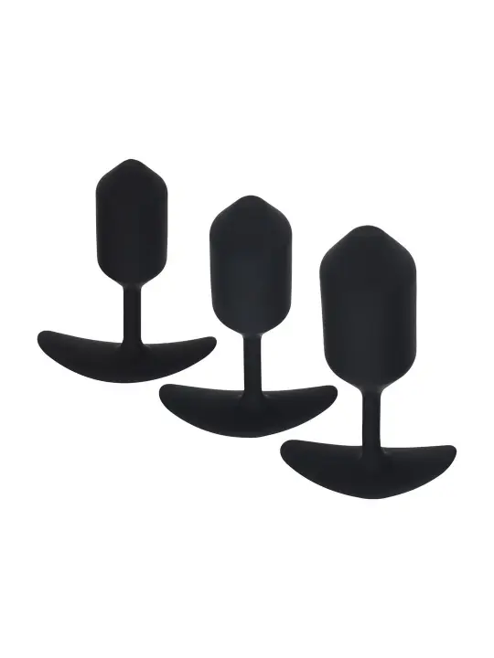 CONJUNTO DE 3 PLUGS ANAIS EM SILICONE COM PESO PRETO LEVELZ 