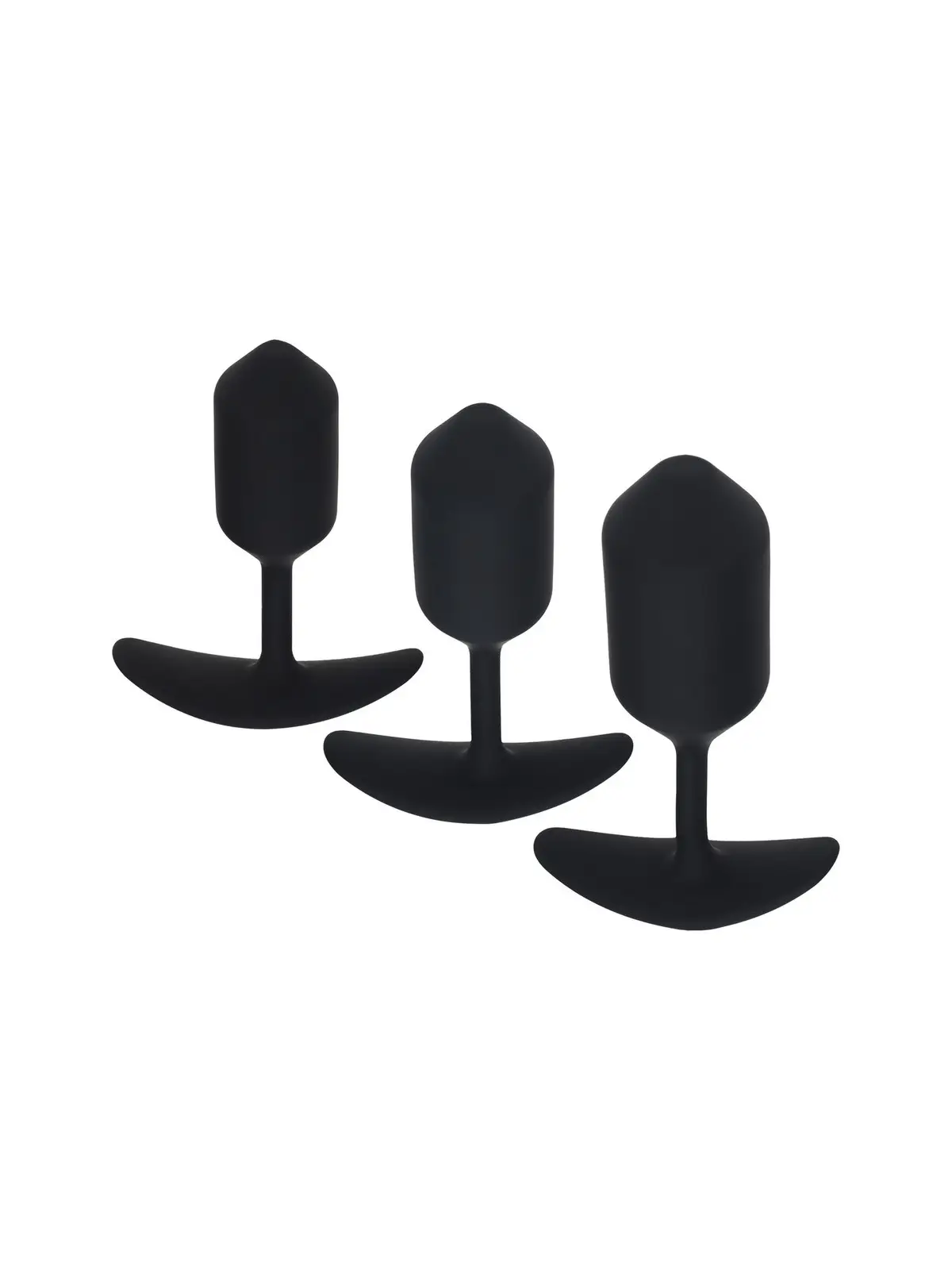 CONJUNTO DE 3 PLUGS ANAIS EM SILICONE COM PESO PRETO LEVELZ 