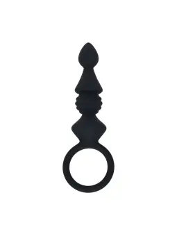 SONDA ANAL EM SILICONE COM ESTRIAS COM ASA PRETO LEVELZ 