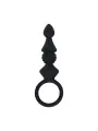 SONDA ANAL EM SILICONE COM ESTRIAS COM ASA PRETO LEVELZ 