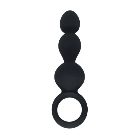 SONDA ANAL DE SILICONE COM PÉROLAS E ASA PRETO LEVELZ 