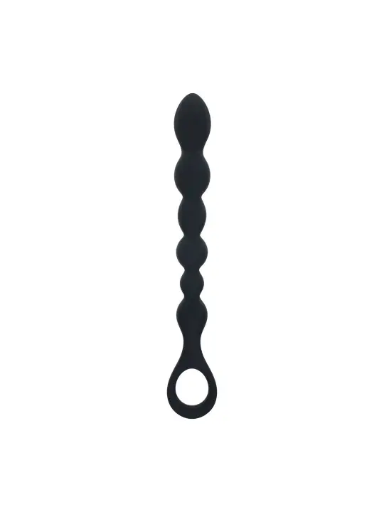 SONDA ANAL DE SILICONE COM PÉROLAS E ASA PRETO LEVELZ 