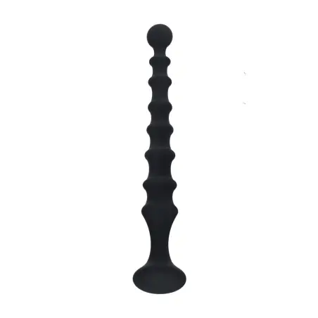 SONDA ANAL DE SILICONE ESTRIADA PRETA LEVELZ 