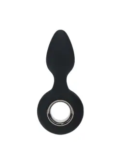 PLUG ANAL DE SILICONE COM VIBRAÇÃO E ALÇA PRETO LEVELZ 