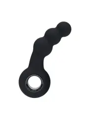 ESTIMULADOR DE PRÓSTATA EM SILICONE VIBRATÓRIO COM PÉROLAS E ALÇA PRETO LEVELZ 