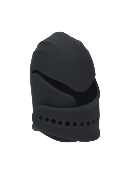 ESTIMULADOR DE GLANDE AJUSTÁVEL EM SILICONE COM VIBRAÇÃO PRETO LEVELZ 