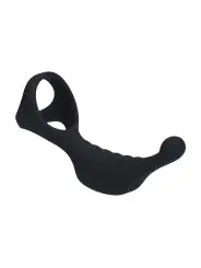 ESTIMULADOR DE PRÓSTATA VIBRATÓRIO EM SILICONE COM ANEL PARA O PÉNIS TRI O PRETO LEVELZ