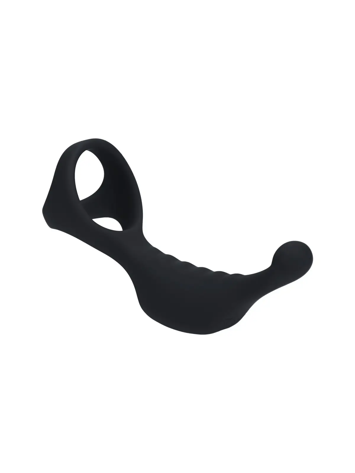 ESTIMULADOR DE PRÓSTATA VIBRATÓRIO EM SILICONE COM ANEL PARA O PÉNIS TRI O PRETO LEVELZ