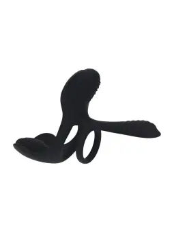 ANEL PARA O PÉNIS EM SILICONE COM VIBRAÇÃO E TRIPLO MOTOR PRETO LEVELZ