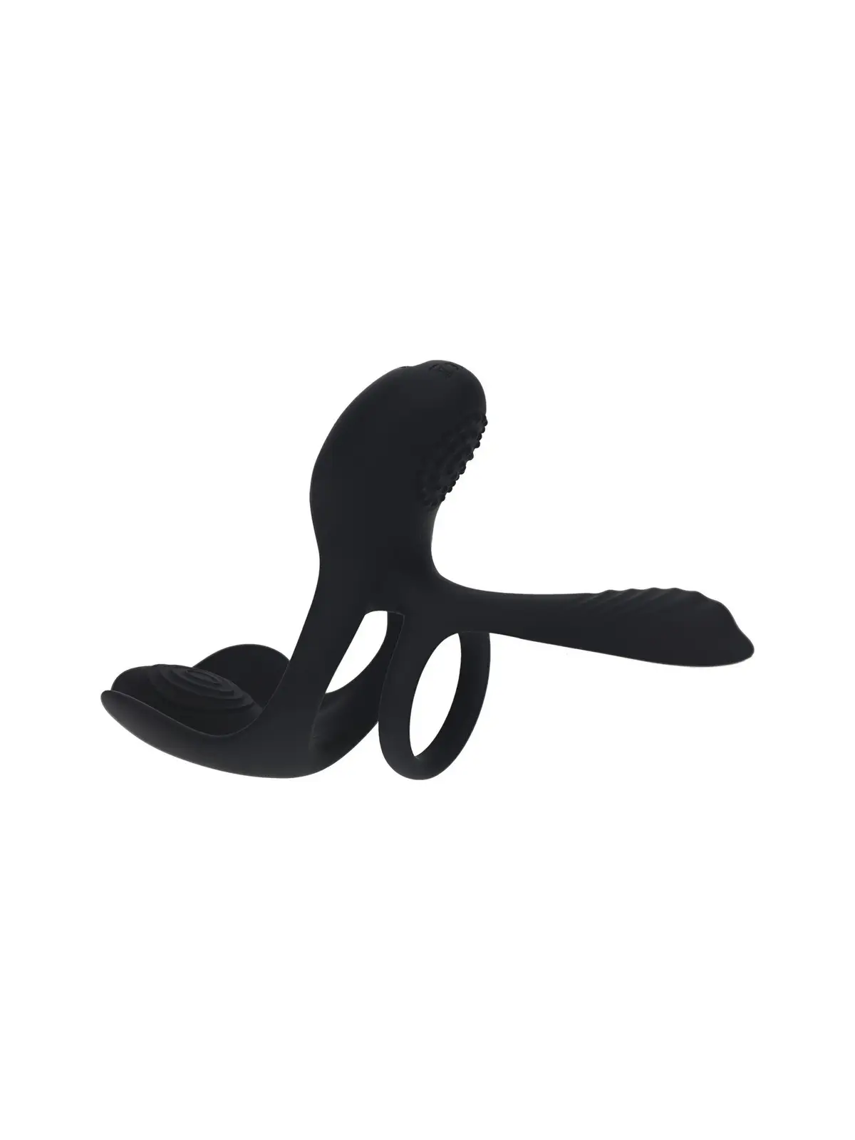 ANEL PARA O PÉNIS EM SILICONE COM VIBRAÇÃO E TRIPLO MOTOR PRETO LEVELZ