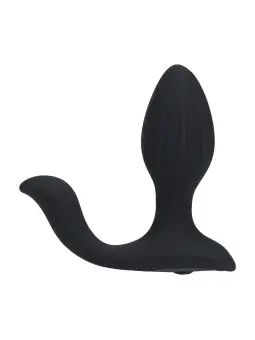 PLUG ANAL VIBRATÓRIO EM SILICONE COM ROTAÇÃO E ESTIMULADOR DE TESTÍCULOS PRETO LEVELZ 