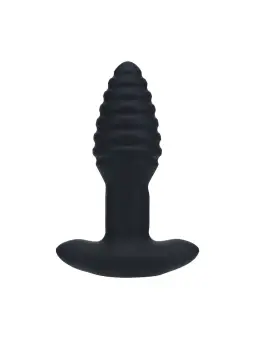 PLUG ANAL VIBRATÓRIO COM ESTRIAS EM SILICONE COM ROTAÇÃO E COMANDO LEVELZ 