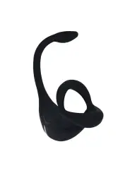 ANEL PARA O PENIS TRI O VIBRATÓRIO DE SILICONE COM COMANDO REMOTO E ESTIMULADOR PRETO LEVELZ 