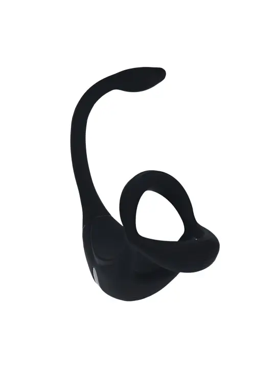 ANEL PARA O PENIS TRI O VIBRATÓRIO DE SILICONE COM COMANDO REMOTO E ESTIMULADOR PRETO LEVELZ 