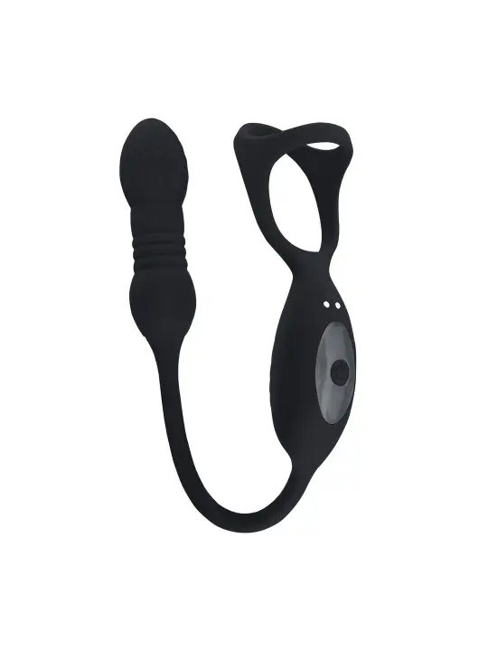 ANEL PARA O PÉNIS VIBRATÓRIO COM IMPULSO E ESTIMULADOR PRETO LEVELZ