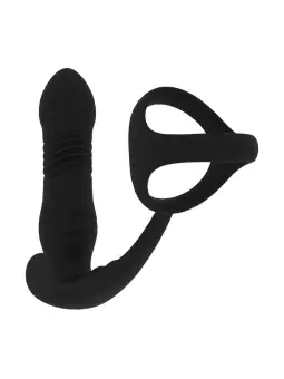 ESTIMULADOR DE PRÓSTATA E ANEL PARA O PÉNIS TRI O EM SILICONE COM VIBRAÇÃO E IMPULSO PRETO LEVELZ