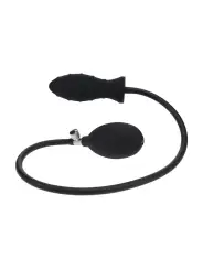 PLUG ANAL DE SILICONE INSUFLÁVEL COM ESTRIAS PRETO LEVELZ 