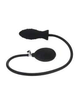 PLUG ANAL DE SILICONE INSUFLÁVEL COM ESTRIAS PRETO LEVELZ 