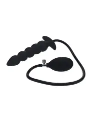 PLUG ANAL DE SIICONE INSUFLÁVEL COM PÉROLAS PRETO LEVELZ