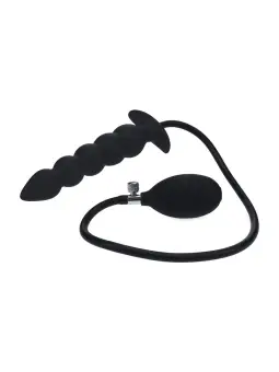 PLUG ANAL DE SIICONE INSUFLÁVEL COM PÉROLAS PRETO LEVELZ