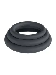 CONJUNTO DE 3 ANÉIS CLÁSSICOS PARA O PÉNIS XS/S/M PRETO LEVELZ