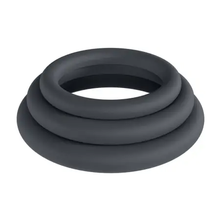 CONJUNTO DE 3 ANÉIS CLÁSSICOS PARA O PÉNIS XS/S/M PRETO LEVELZ