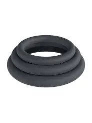 CONJUNTO DE 3 ANÉIS CLÁSSICOS PARA O PÉNIS L/XL/XXL PRETO LEVELZ