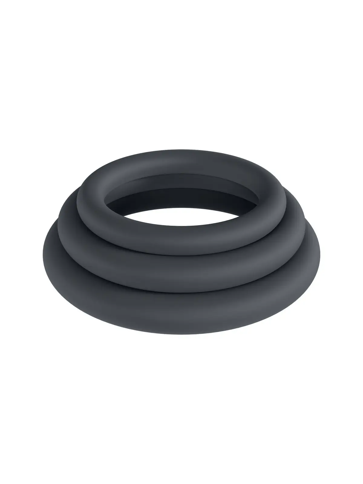 CONJUNTO DE 3 ANÉIS CLÁSSICOS PARA O PÉNIS L/XL/XXL PRETO LEVELZ