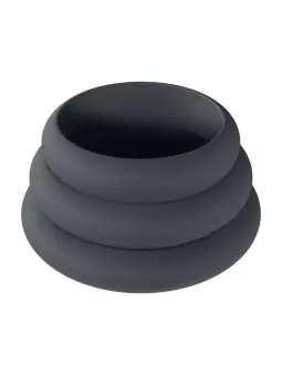 CONJUNTO DE 3 ANÉIS EM SILICONE PARA O PÉNIS WIDE O S/M/L PRETO LEVELZ