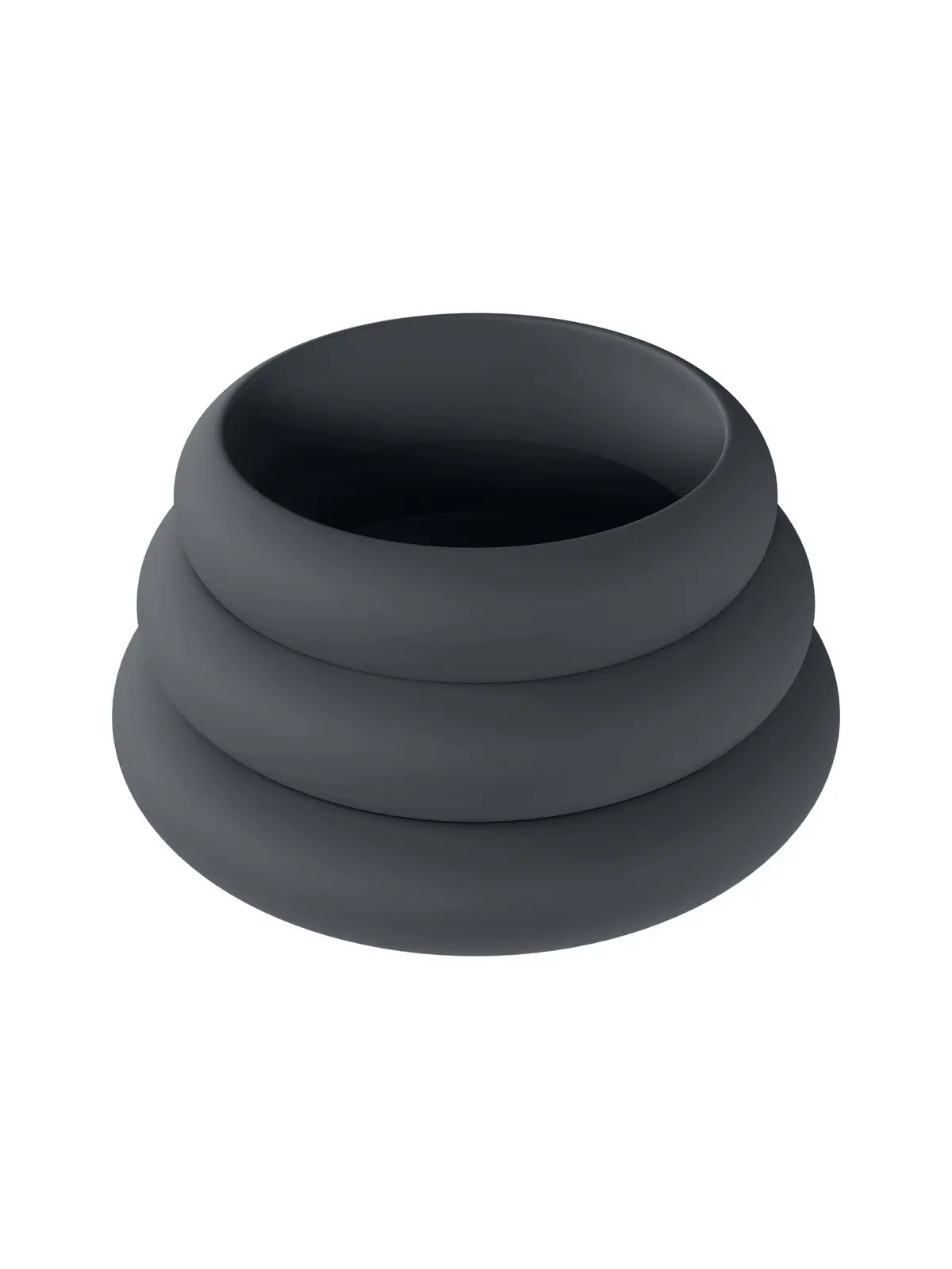 CONJUNTO DE 3 ANÉIS EM SILICONE PARA O PÉNIS WIDE O S/M/L PRETO LEVELZ