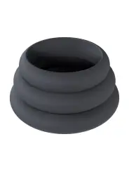CONJUNTO DE 3 ANÉIS EM SILICONE PARA O PÉNIS WIDE O L/XL/XXL PRETO LEVELZ