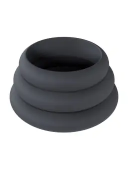 CONJUNTO DE 3 ANÉIS EM SILICONE PARA O PÉNIS WIDE O L/XL/XXL PRETO LEVELZ
